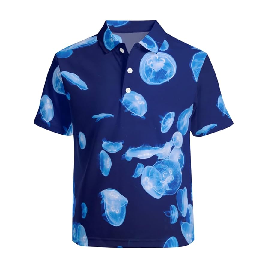 BLUE CRUSH 花柄ポロシャツ ネイビー/イエロー　２点セット BLUE CRUSH 花柄ポロシャツ ネイビー/イエロー 2点セット